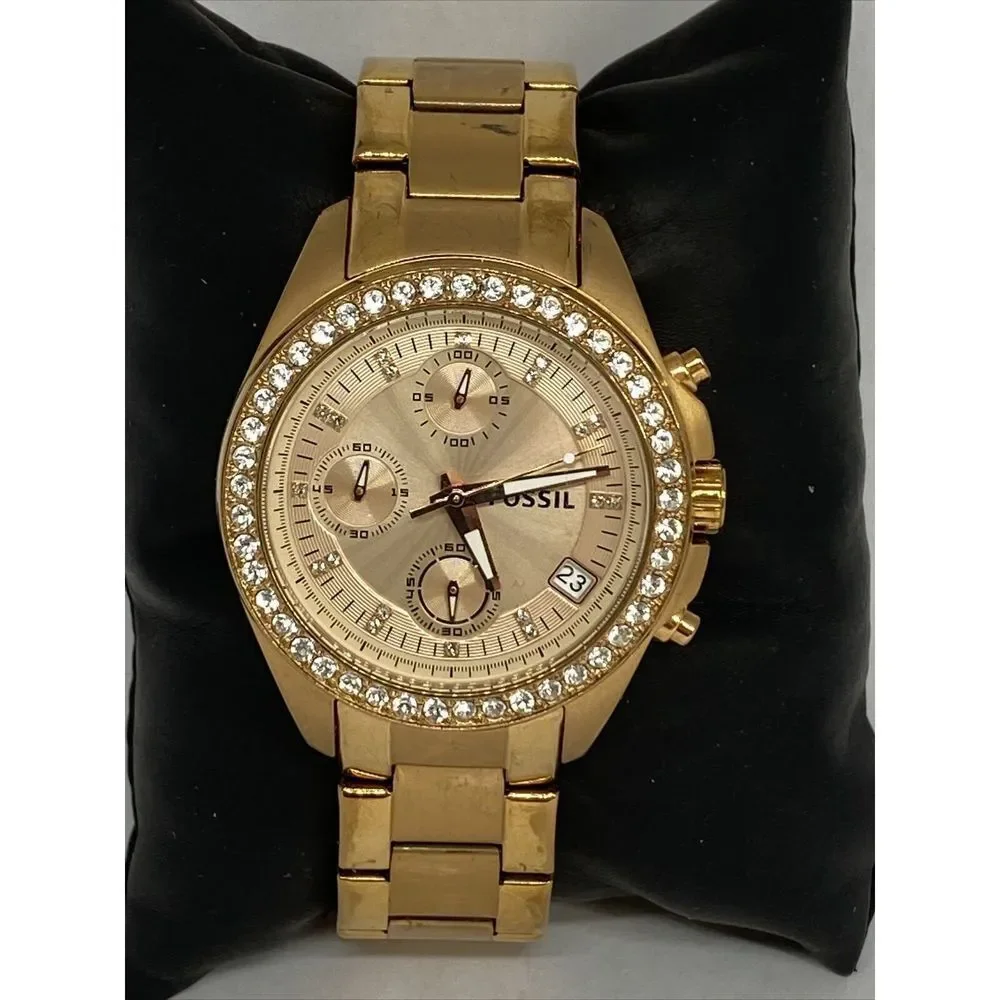 Fossil ES3352 Women Gold Stainless Steel Analog Dial Quartz Genuine Watch HK1101